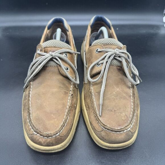 Sperry 2 Eye Leather Boat Shoes 0777347 Mens Size 11M Lace Up Leather Casual GUC - Picture 3 of 7
